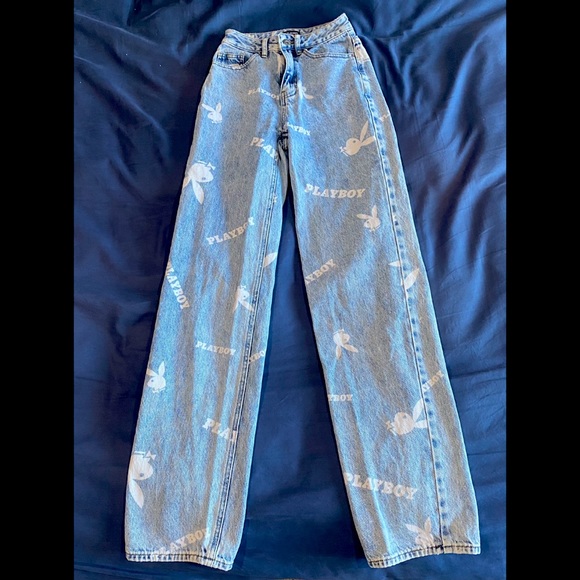 PacSun Denim - Pacsun x Playboy light blue play boy bunny jeans, size 22.
